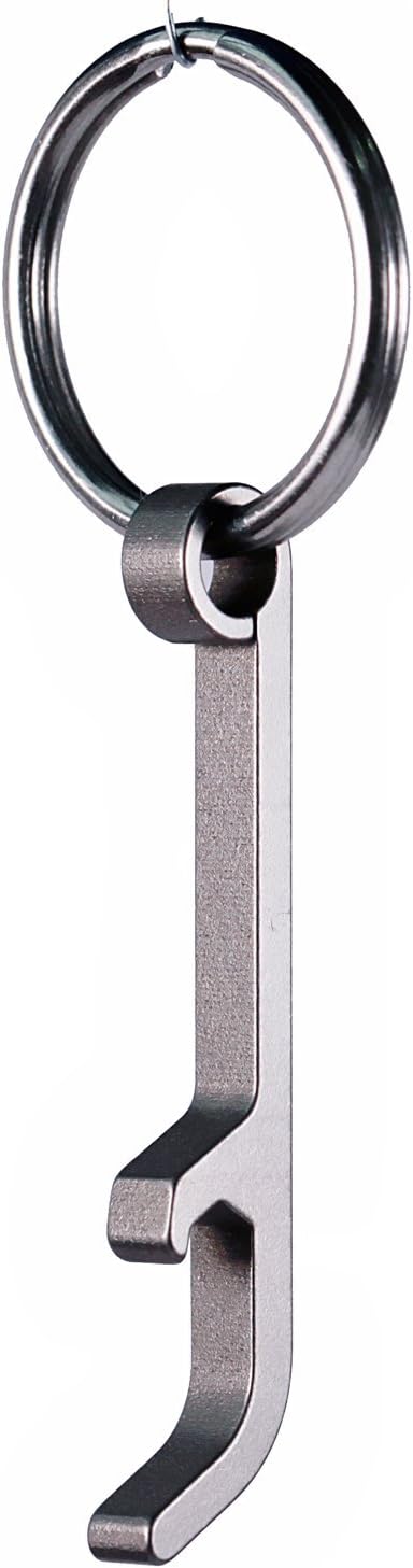 Titanium Bottle Opener Keychain with Stainless Steel Rings