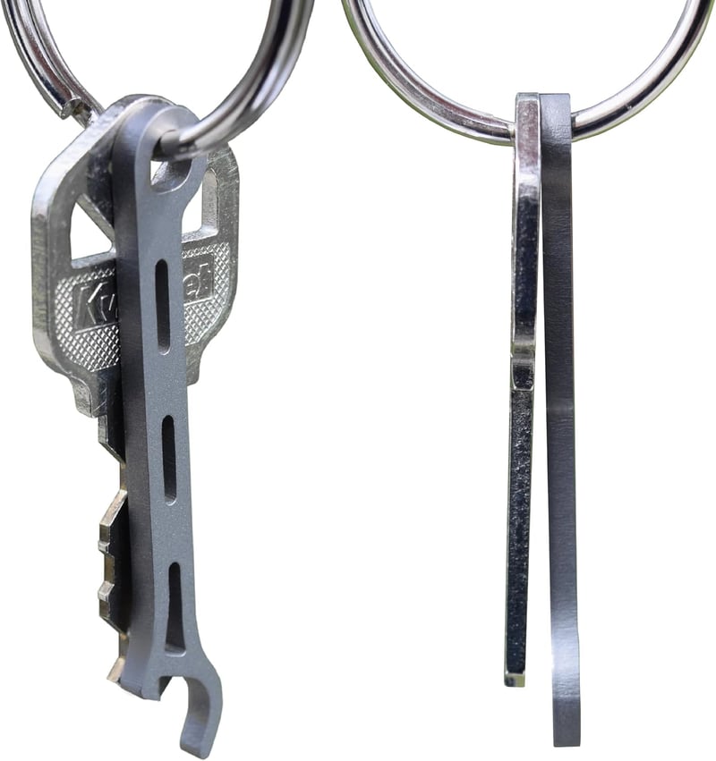 Titanium Bottle Opener with Key Ring – Sandblasted USA-Made