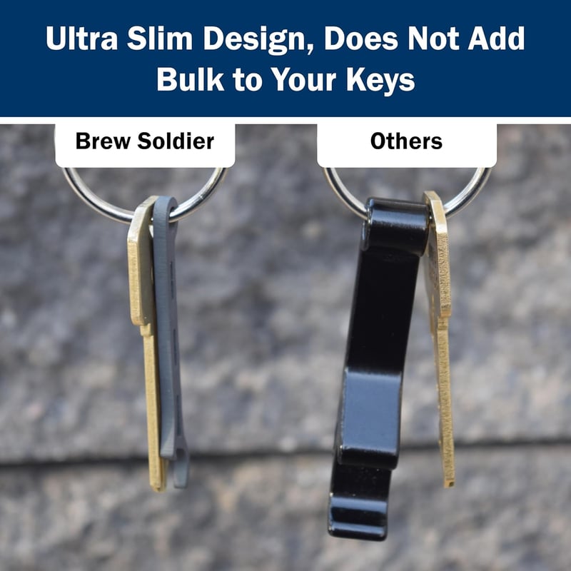 Titanium Bottle Opener with Key Ring – Sandblasted USA-Made