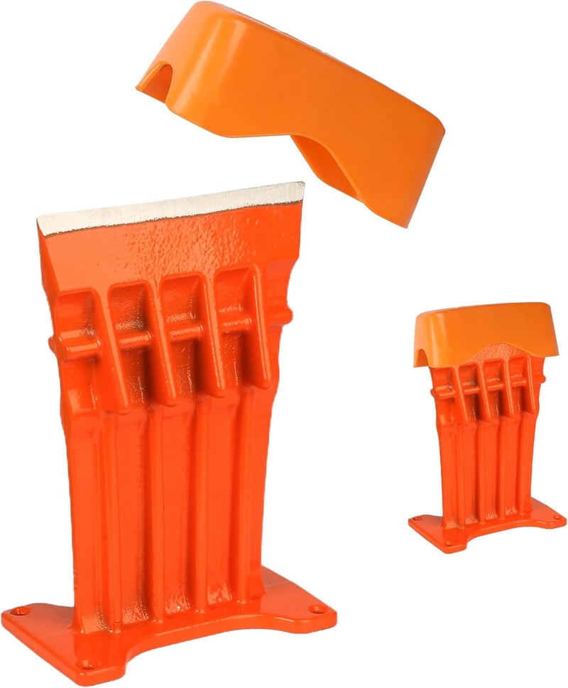 Firewood Splitter with Safety Cover, Orange, 6 Inch