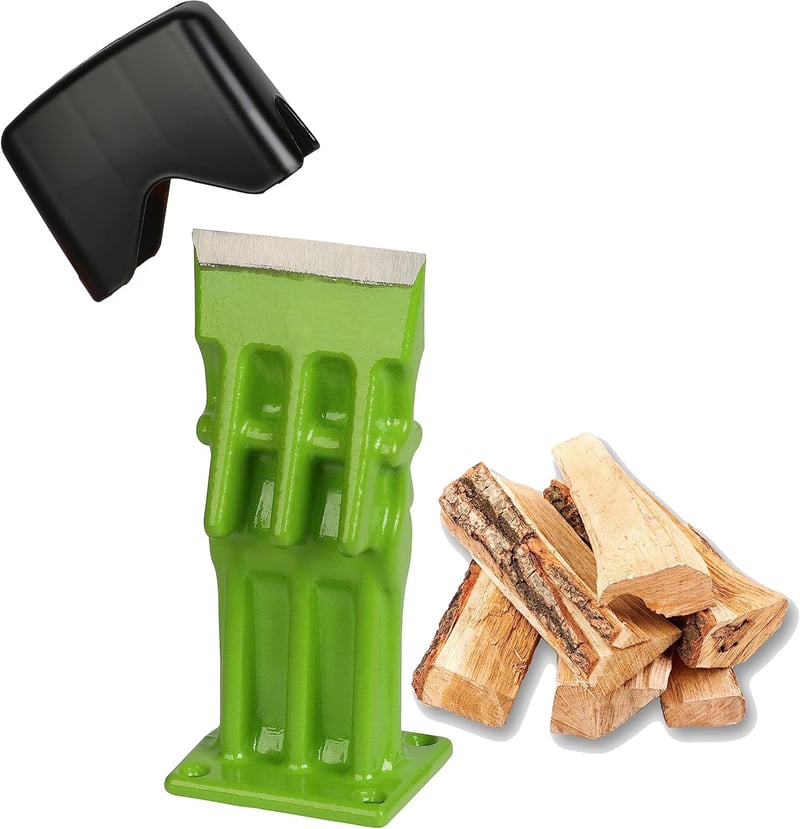 Portable Wood Splitter with Wedge Head, Green