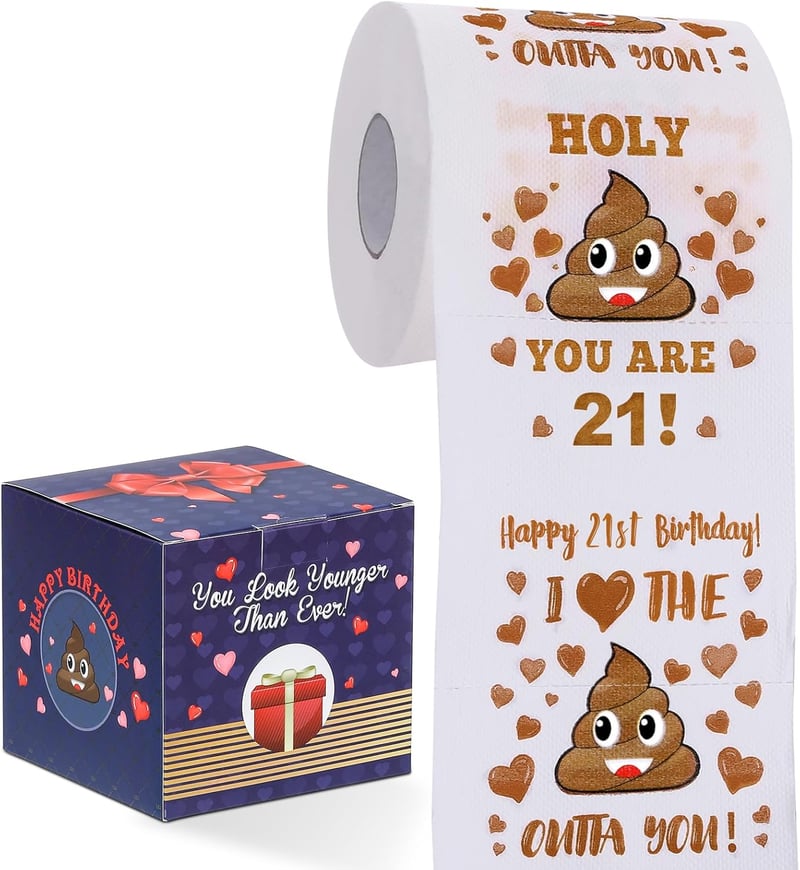 21st Birthday Funny Toilet Paper Gift - Novelty Party Favor
