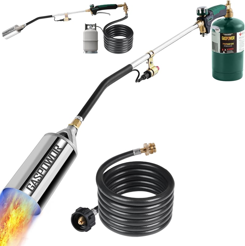 Weed Torch Burner with 8.8 FT Hose, 800,000 BTU