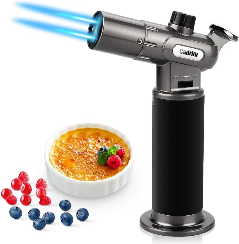 Pro Culinary Double Flame Butane Torch, Black