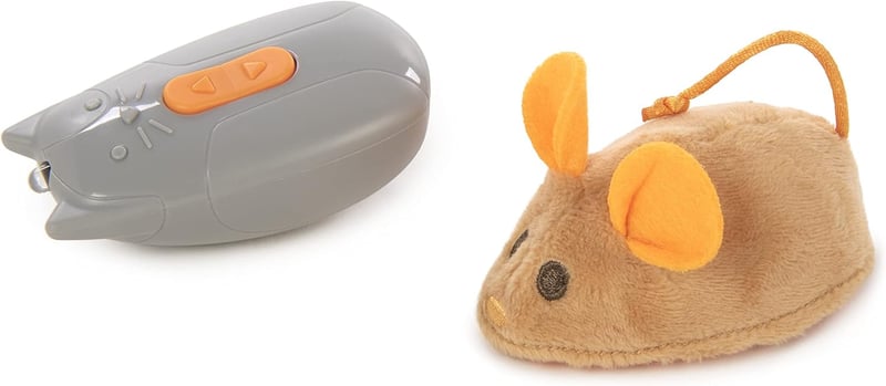 Electronic Cat Toy: Remote-Control Mouse, Gray/Orange