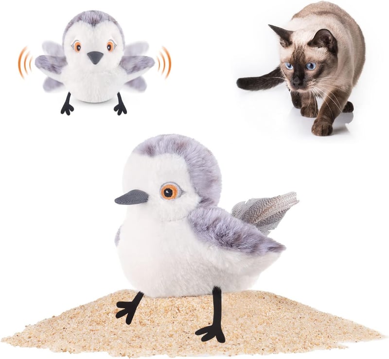 Cat Kicker Chirping Sandpiper Toy - Rechargeable & Interactive
