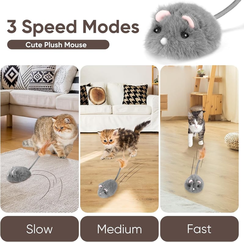 Automatic Rechargeable Mouse Toy for Indoor Cats