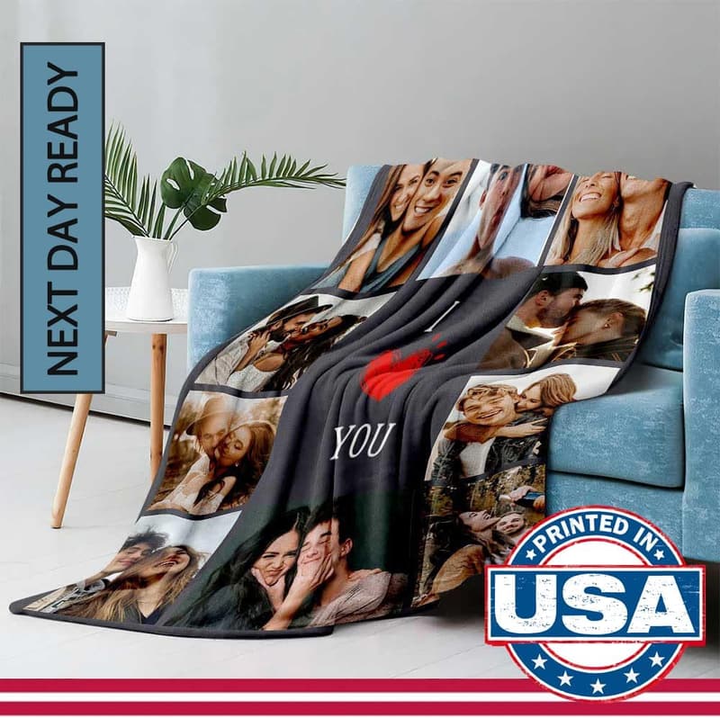Personalized Photo Blanket for Couples