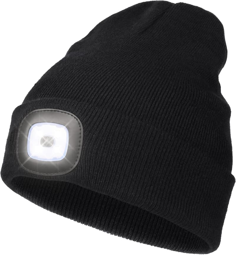 Winter LED Beanie, USB Rechargeable Unisex Headlamp