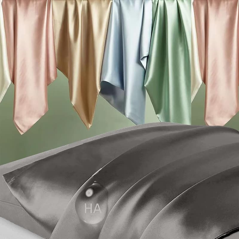 Mulberry Silk Pillowcase - Dark Gray, Cooling Satin