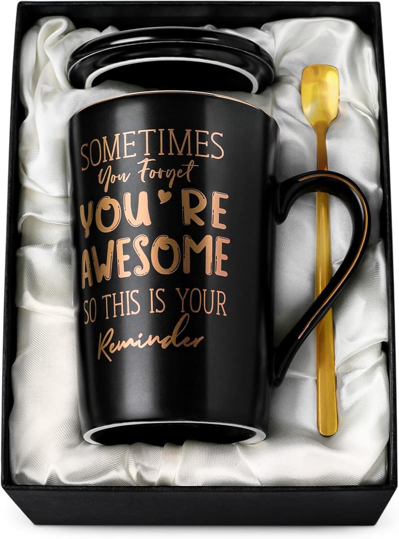 Anniversary Ceramic Mug for Men - Gold Print, 14oz