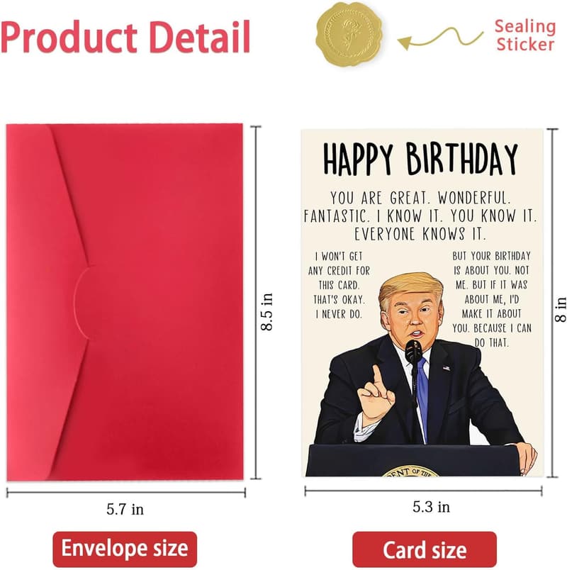 Trump Birthday Card - Humorous Gift for Men & Women