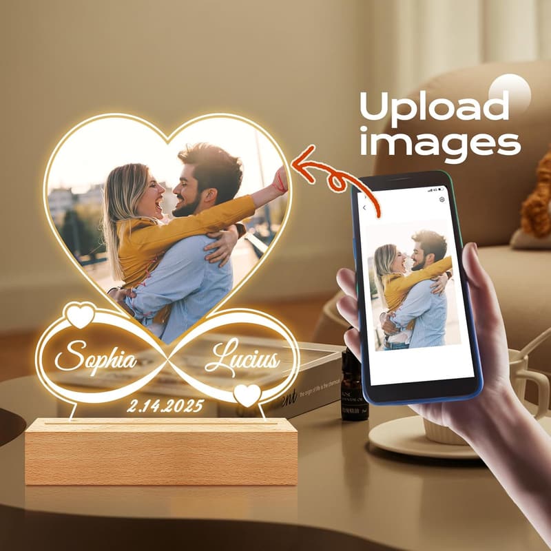 Anniversary Custom Night Light Photo Frame for Families