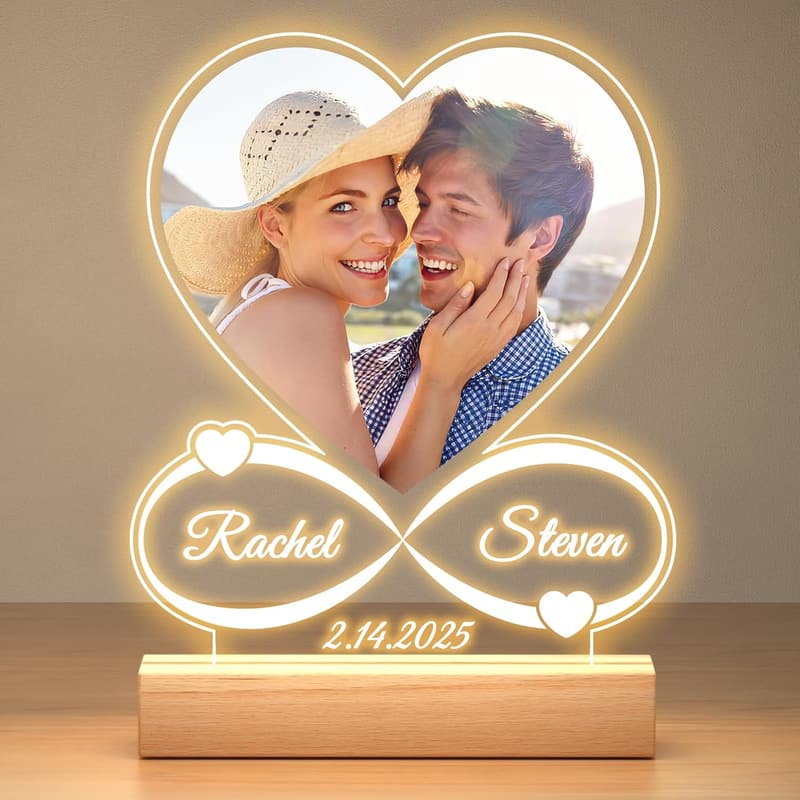 Anniversary Personalized Photo Frame with Night Light
