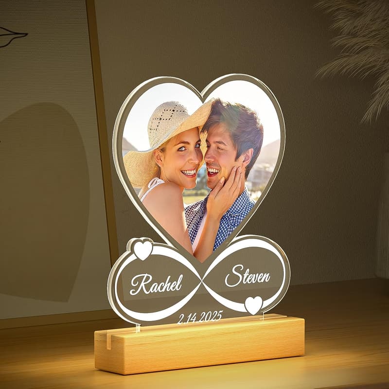 Anniversary Personalized Photo Frame with Night Light