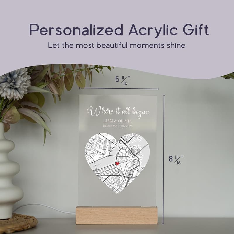 Custom Map Plaque for Couples