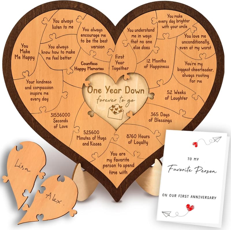 1st Anniversary Wooden Gift for Couples
