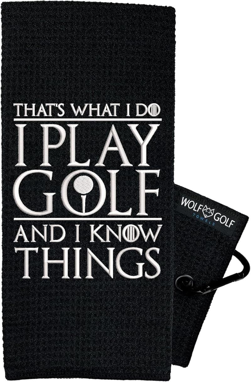 Men's Funny Embroidered Golf Towel Gift