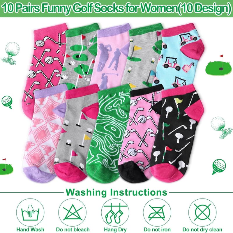 Birthday Women's Golf Socks 10-Pair Set