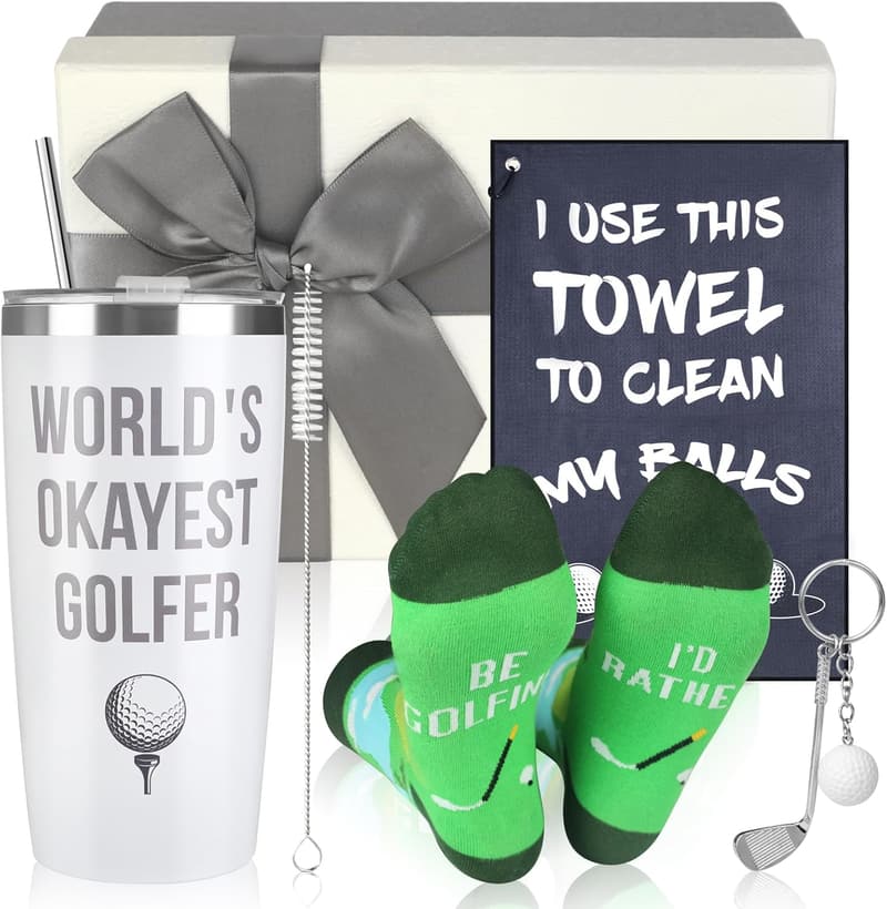 Birthday Golf Towel & Tumbler Set for Men