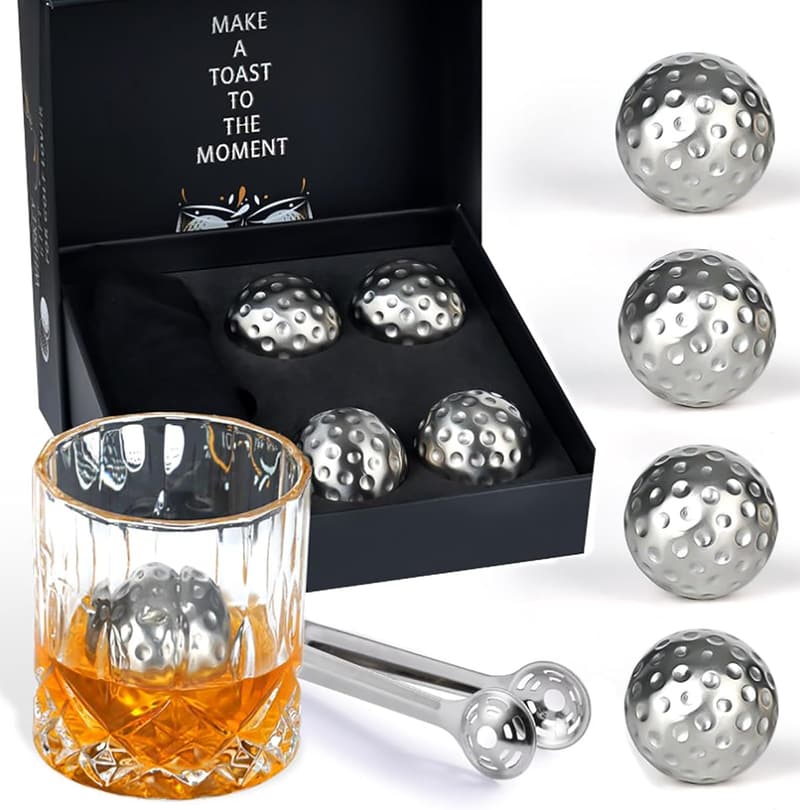 Birthday Golf Whiskey Stainless Steel Ice Ball Set