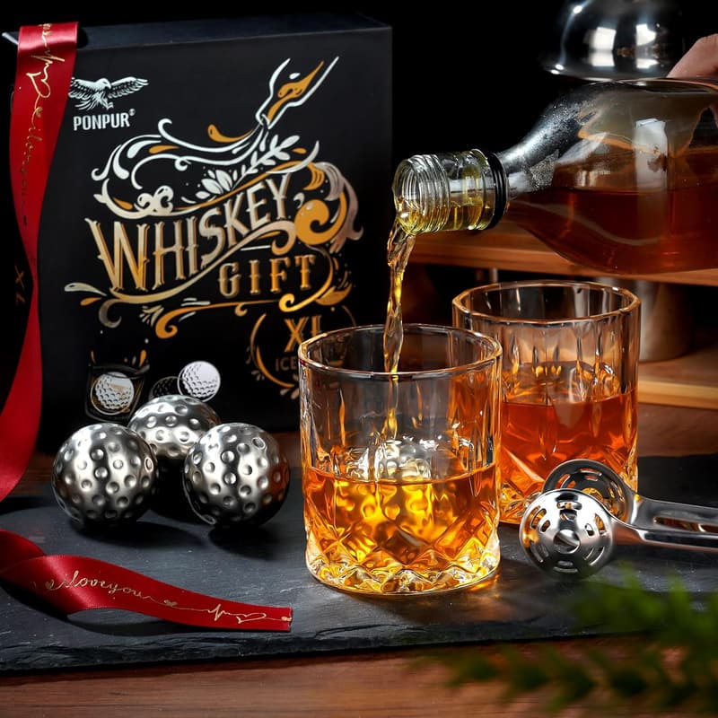 Birthday Golf Whiskey Stainless Steel Ice Ball Set