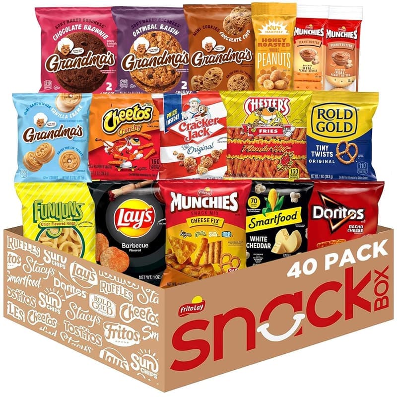 Snack Care Package - 40-Count Variety Chips & Cookies