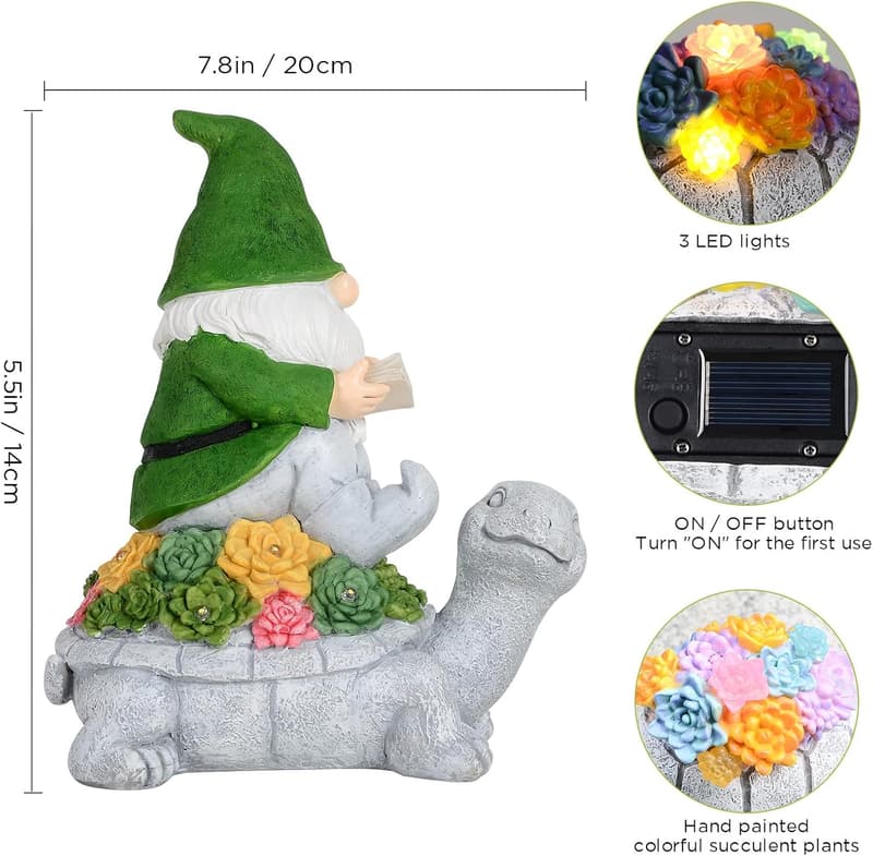 Mother's Day Solar Garden Gnome Statue for Women