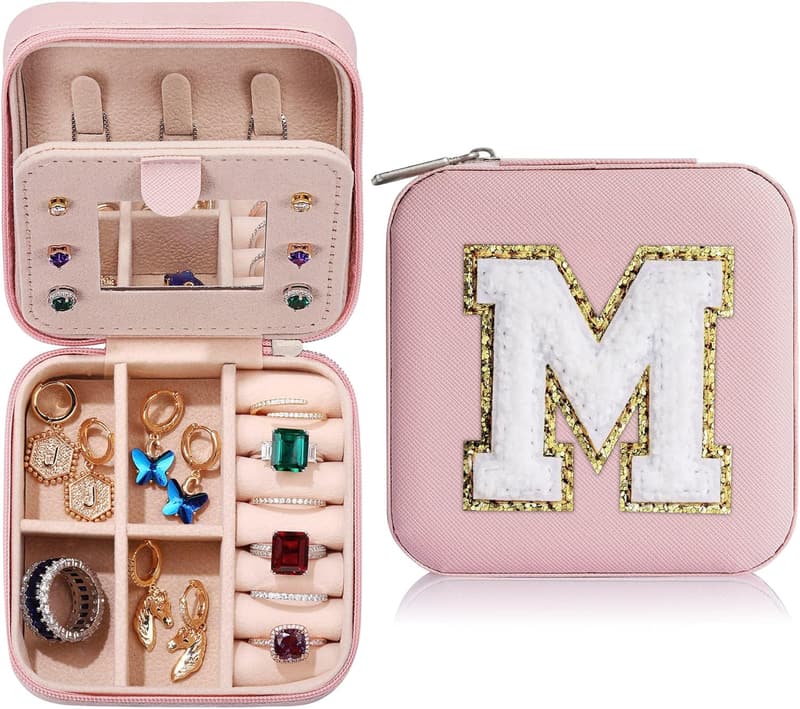 Birthday Gift for Teen Girl – Pink Initial Travel Set