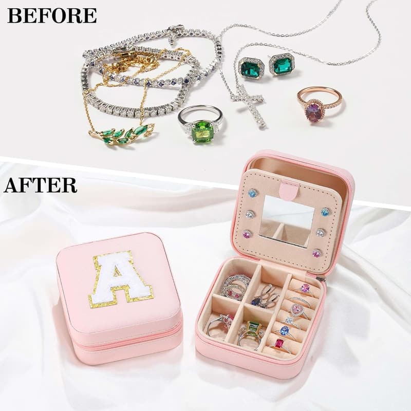 Birthday Gift for Teen Girl – Pink Initial Travel Set