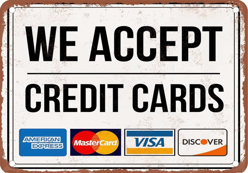 Credit Card Metal Sign - Vintage Rust Design