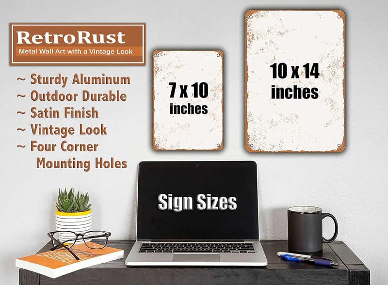 Credit Card Metal Sign - Vintage Rust Design