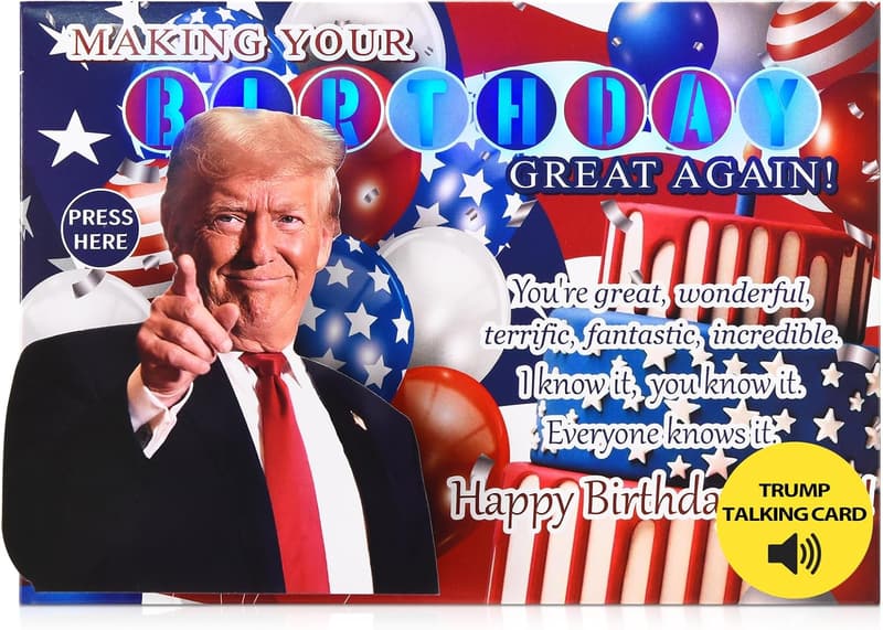 Trump Birthday Card with Voice & Light, Musical Greeting