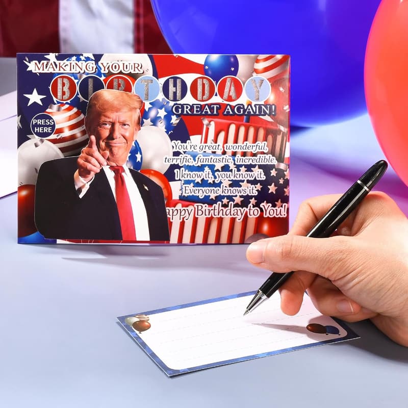 Trump Birthday Card with Voice & Light, Musical Greeting