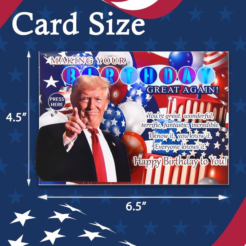 Trump Birthday Card with Voice & Light, Musical Greeting