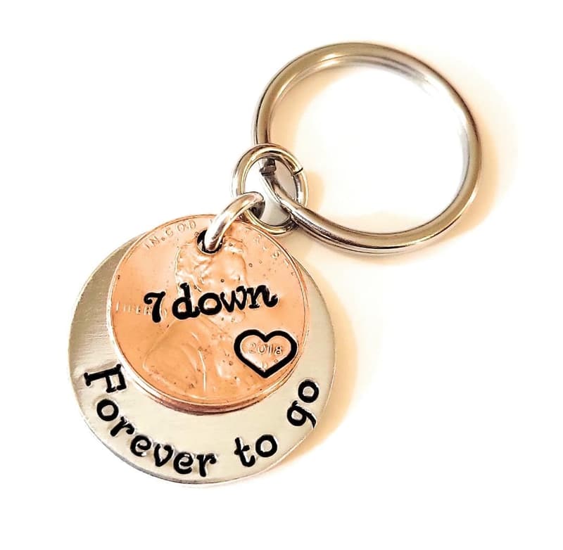 7th Anniversary Copper Penny Keychain