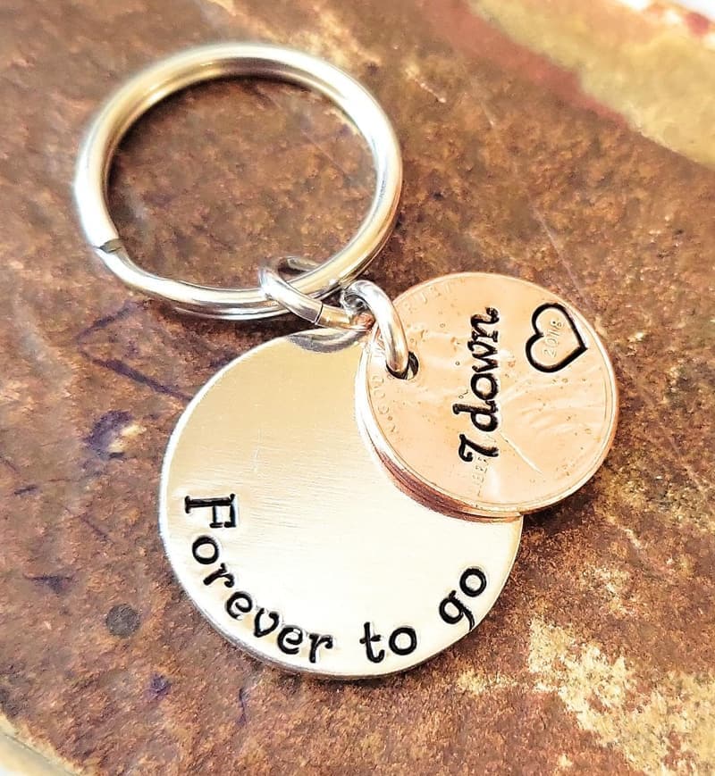 7th Anniversary Copper Penny Keychain