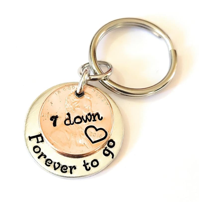 7th Anniversary Copper Penny Keychain