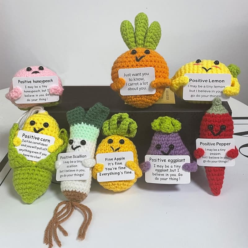 Birthday Crochet Emotional Support Dolls, Handmade Wool Set