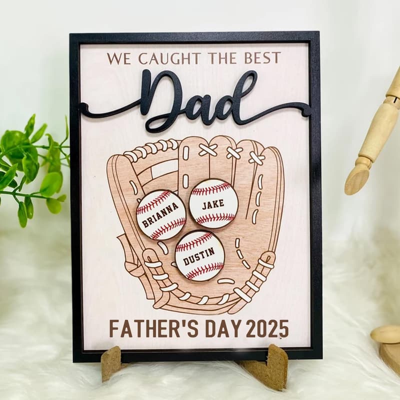 Father's Day Personalized Baseball Catcher Gift