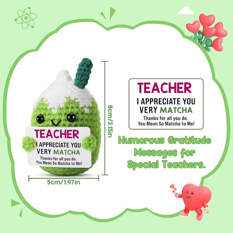 Teacher Appreciation Crochet Matcha Plush