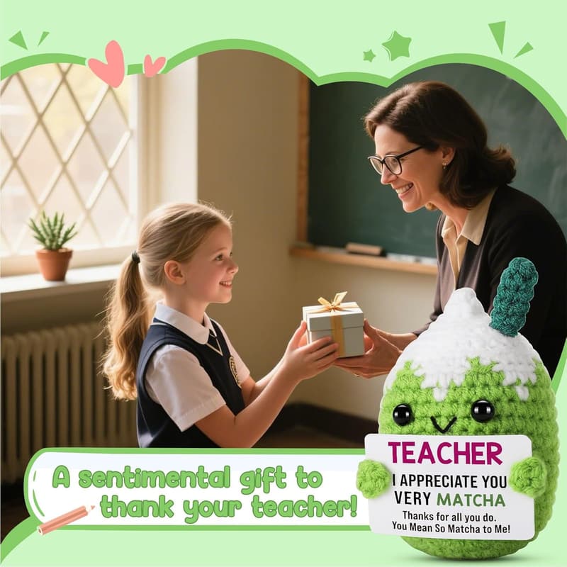 Teacher Appreciation Crochet Matcha Plush