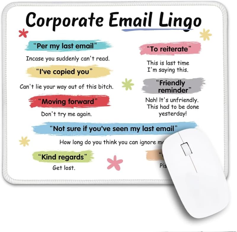 Coworker Farewell Non-Slip Mouse Pad with Stitched Edge