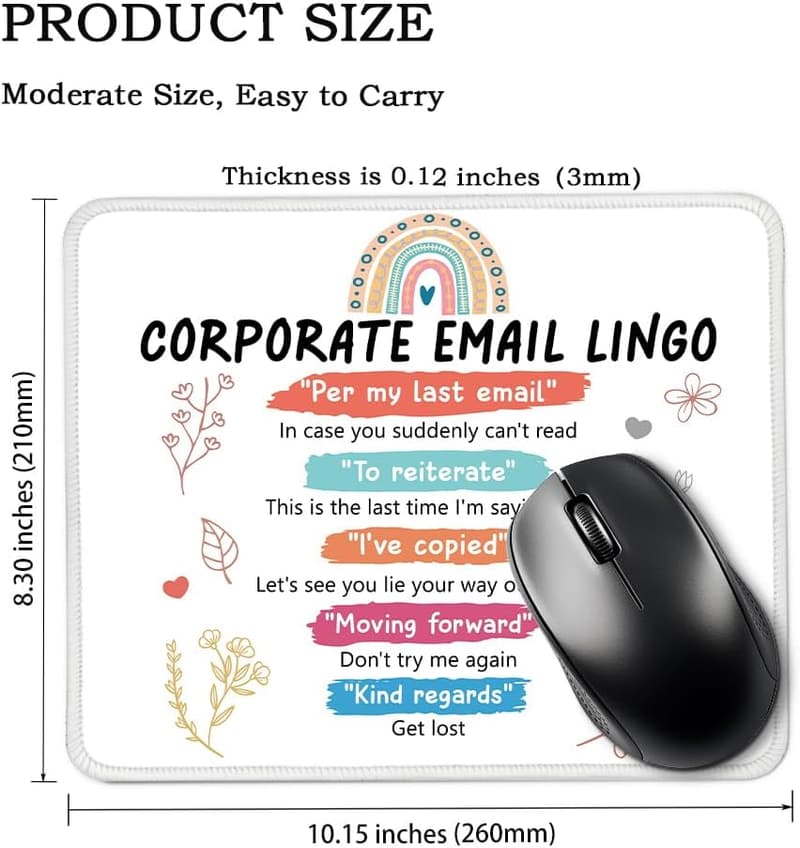 Office Humor Mouse Pad - Desk Gift for Women & Interns