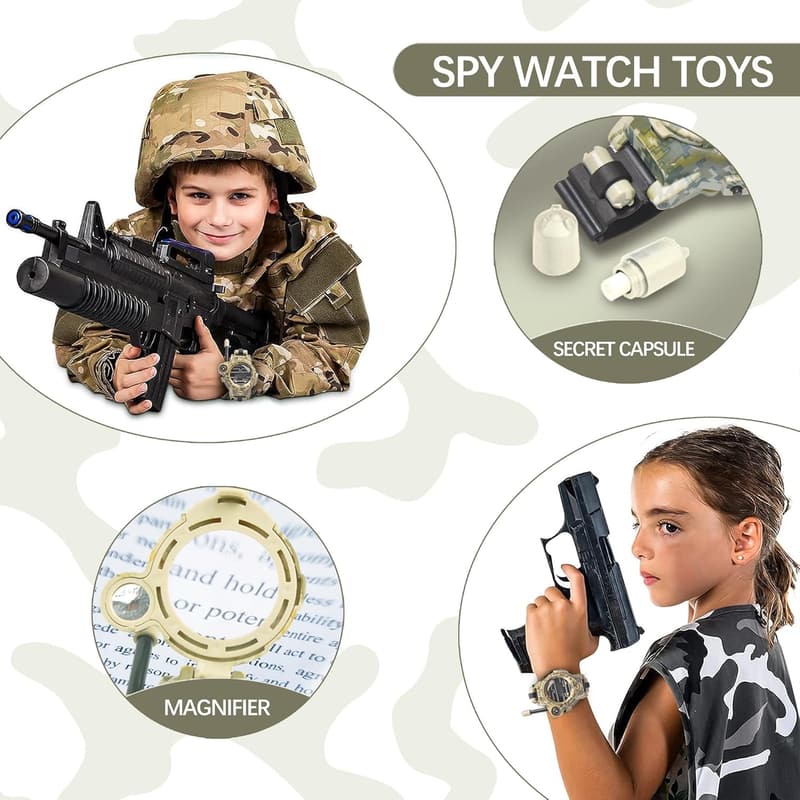 Outdoor Kids Spy Watch Walkie Talkies with Flashlight