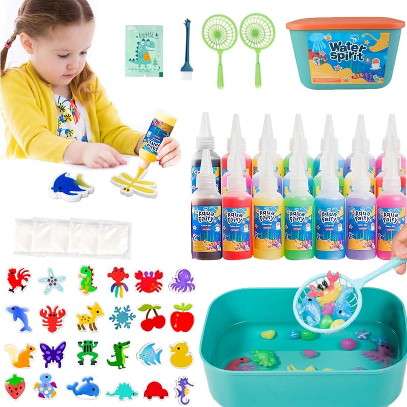 Kids' Birthday Magic Water Toy Kit, 24 Shape Molds