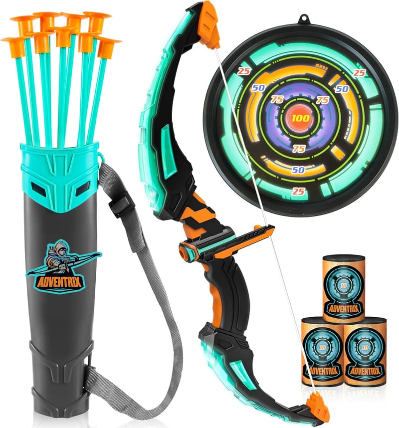 Kids Bow and Arrow Set with LED Lights, Ages 6-12