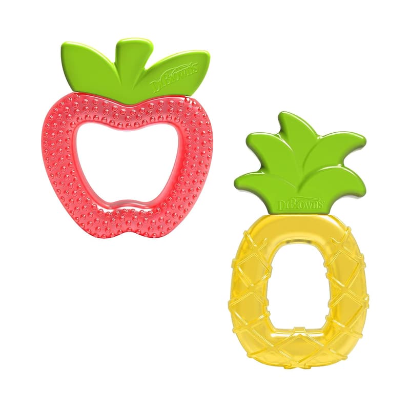 Baby Teether 2-Pack, BPA-Free, Pineapple & Apple 3m+