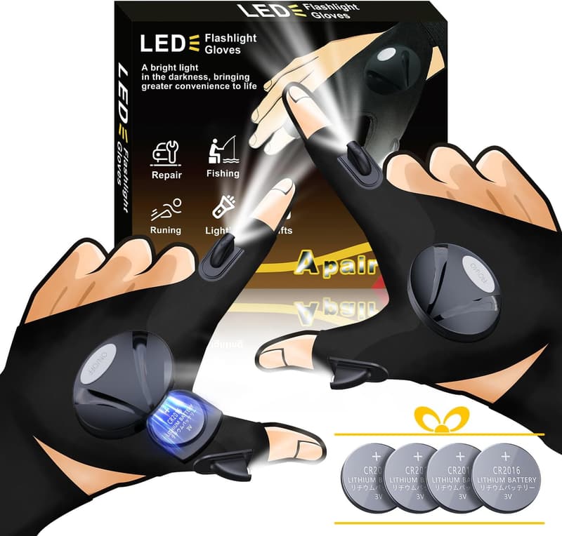 Birthday Gift LED Fingerless Gloves for Men
