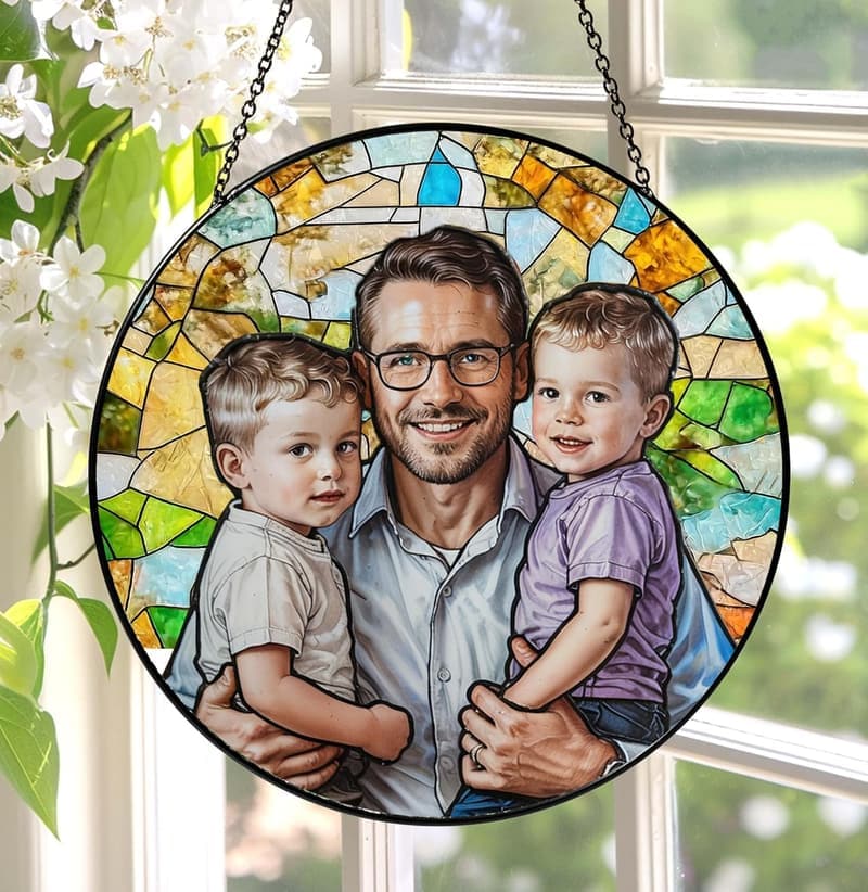 Father's Day Personalized Photo Suncatcher